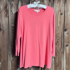 Calme by Johnny Was Coral Cantaloupe Orange Soft Loungewear T-Shirt Sz XL